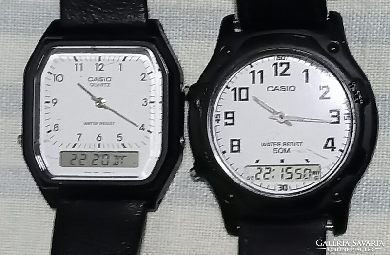 ELADÓ ! 2 db CASIO Ana-Digi Retro karóra ! Díszdobozban ! Szép, Működő állapotukban !