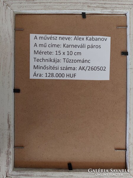 Alex Kabanov: Velencei karnevál – dekoratív, különleges tűzzománc falikép