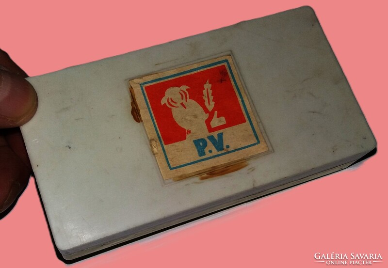 Vintage PAPÍRIPARI VÁLLALAT- POLITÚR ÉS VEGYITERMÉK KSZ- bélyegzőpárna 11 x 6 cm képek szerint