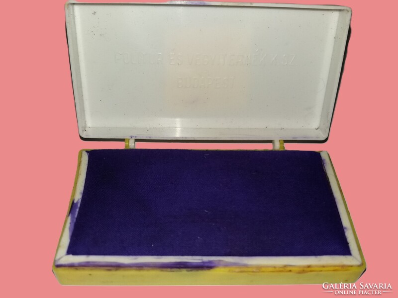 Vintage PAPÍRIPARI VÁLLALAT- POLITÚR ÉS VEGYITERMÉK KSZ- bélyegzőpárna 11 x 6 cm képek szerint