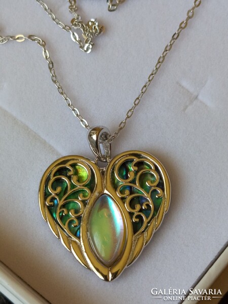 925 Sterling Ezüst Abalone Kagyló Szív Medál – Lélekkel Teli Elegáns Ékszer Nőknek