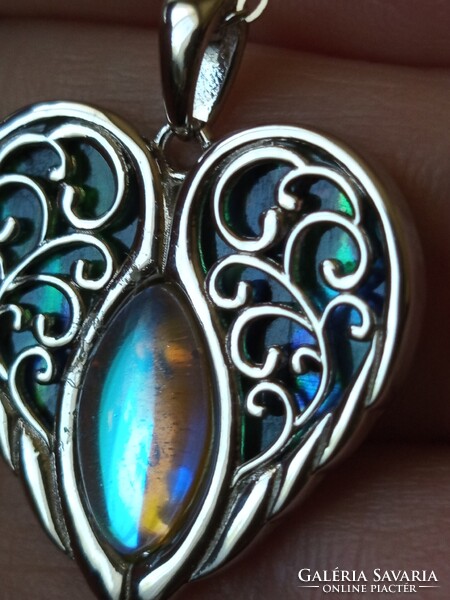 925 Sterling Ezüst Abalone Kagyló Szív Medál – Lélekkel Teli Elegáns Ékszer Nőknek