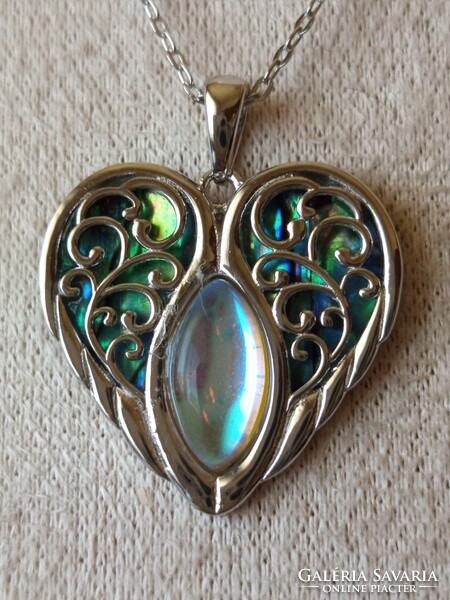 925 Sterling Ezüst Abalone Kagyló Szív Medál – Lélekkel Teli Elegáns Ékszer Nőknek