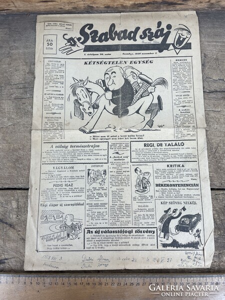 -AX498- Szabad Száj 1946 komplett teljes szám Király Dezső Rákosi karikatúra élclap újság
