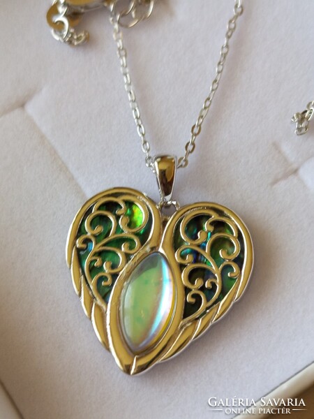 925 Sterling Ezüst Abalone Kagyló Szív Medál – Lélekkel Teli Elegáns Ékszer Nőknek
