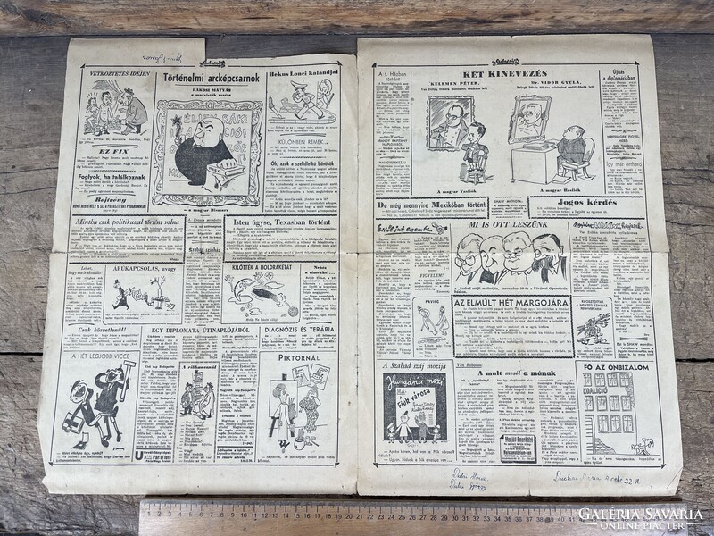 -AX498- Szabad Száj 1946 komplett teljes szám Király Dezső Rákosi karikatúra élclap újság