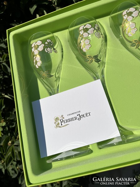 CHAMPAGNE CLUB - Perrier-Jouët 6 db Anemone Kézzel Festett 25 cl Pezsgőspohár Díszdobozban