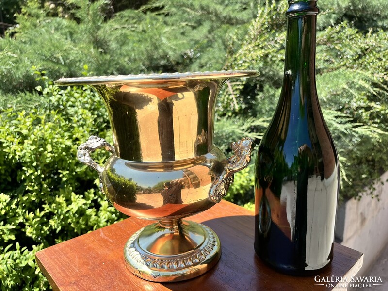 CHAMPAGNE CLUB - Sheridan Silver Co. Vintage Ezüstözött Pezsgő- és Borhűtő – USA, 1960-as évek
