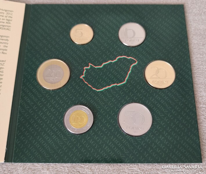2012-es Dísztokos forgalmi sor Magyarország pénzérméi 4000 db Proof. Feliratok a Magyar Pénzérméken
