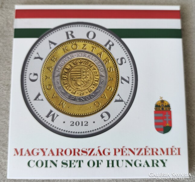2012-es Dísztokos forgalmi sor Magyarország pénzérméi 4000 db Proof. Feliratok a Magyar Pénzérméken