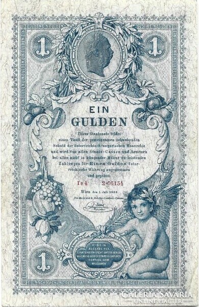 1 forint / gulden 1888 eredeti állapot 4. Gyönyörű "XF"