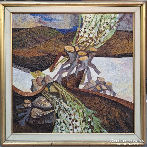 Mustó János (1934-2012) : Barna ágak, Képcsarnokos