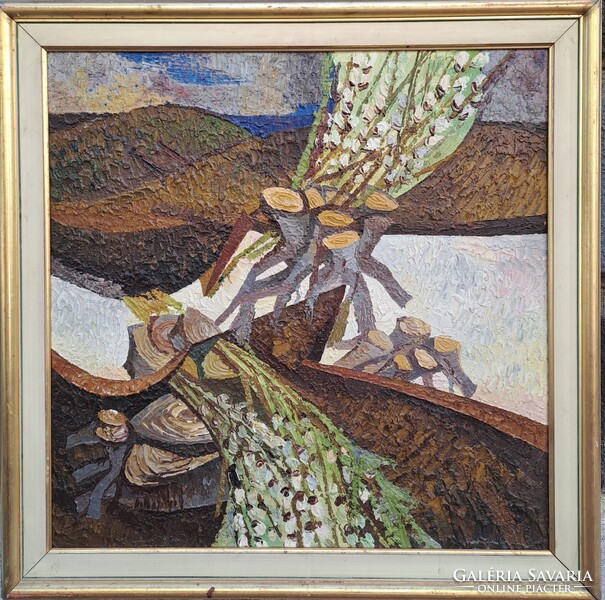 Mustó János (1934-2012) : Barna ágak, Képcsarnokos