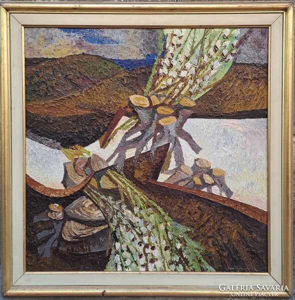 Mustó János (1934-2012) : Barna ágak, Képcsarnokos