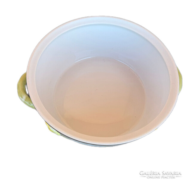 Herendi kézzel festett fedeles csontostál / porcelán tál citromfogóval – Rothschild madaras dekor