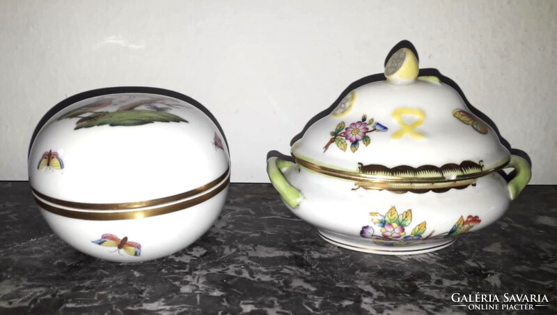Herendi Rothschild - Viktória porcelán bonbonier.