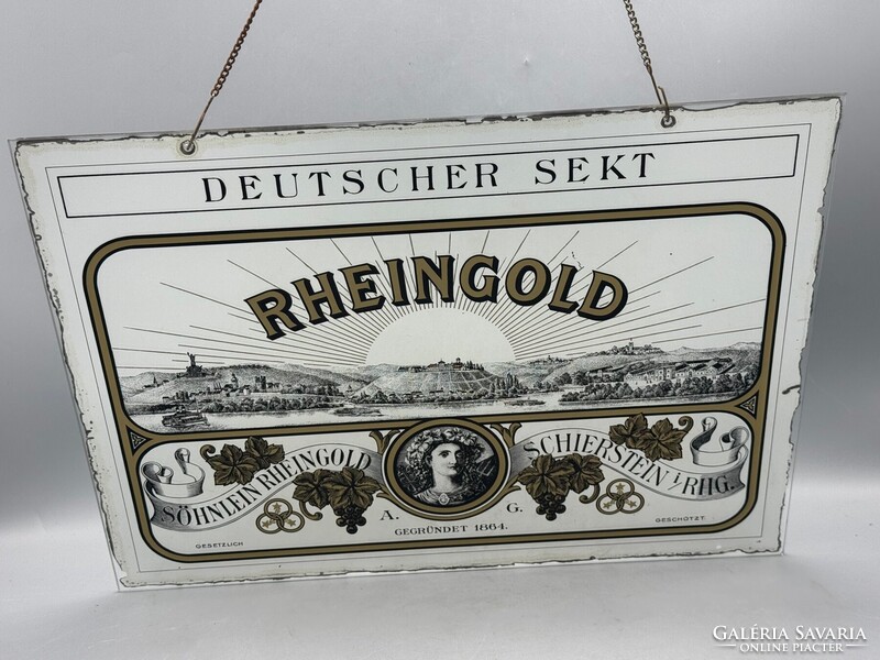 CHAMPAGNE CLUB - Söhnlein Rheingold „A Rajna Kincse” Vintage Üveg Reklámtábla