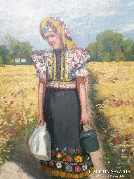 Juhász Árpád (1863-1914): Žena u žitu / Nő a búzamezőben (1913) - Monografált mű!