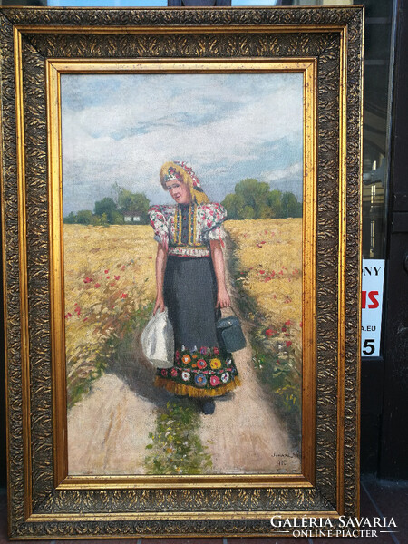 Juhász Árpád (1863-1914): Žena u žitu / Nő a búzamezőben (1913) - Monografált mű!