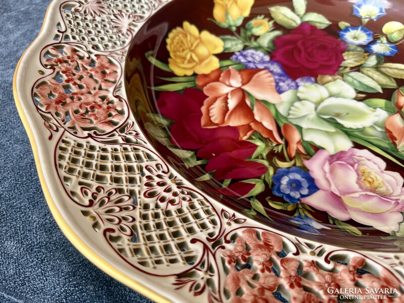 Herendi porcelán óriás FLEURAISON NO. 29 falitányér