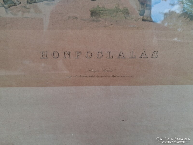 Munkácsy Mihály híres honfoglalás című festményének egy korai litográfiai reprodukciója!