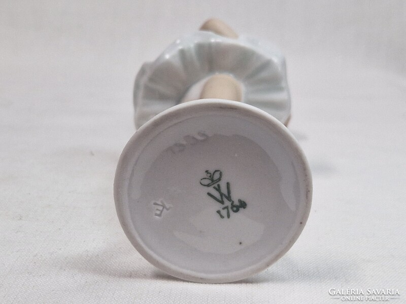 Ritka Wallendorf  gyönyörű festésű kis balerina porcelán figura hibátlan állapotban 15 cm magas