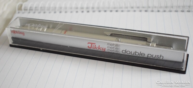 Rotring , rOtring Tikky metallic double push , töltőceruza 0,5 , 80-as évek , eredeti dobozával II.