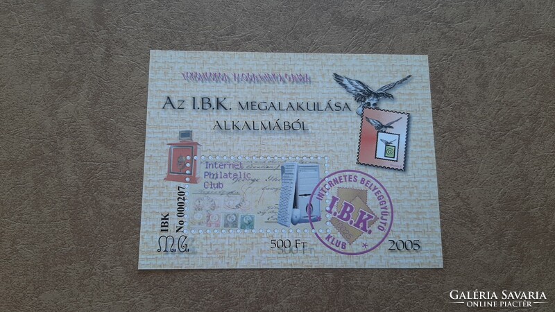 Emlékív 2005 Az I.B.K. megalakulása alkalmából **