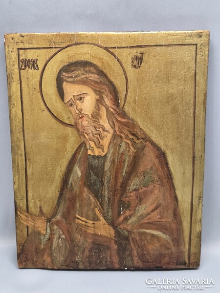 Keresztelő Szent Jánost ábrázoló fa ikon