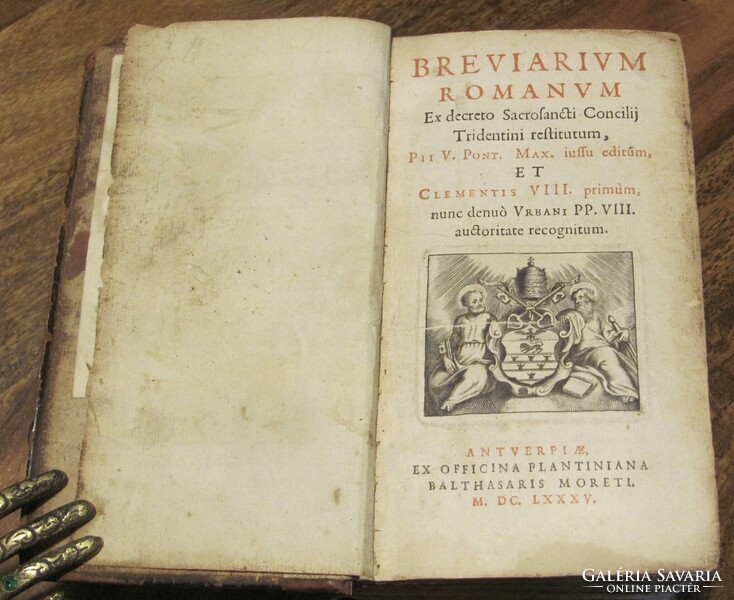 Breviarium Romanum - 1685 - sok metszettel, szép állapot - ritka darab !