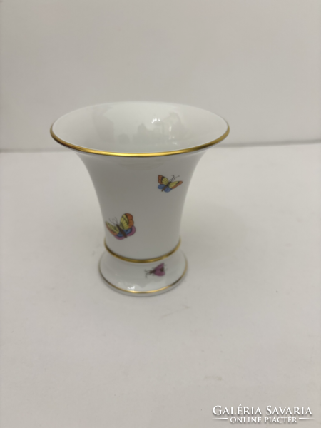 Herendi Rothschild mintás kis porcelán váza 1. osztályú hibátlan