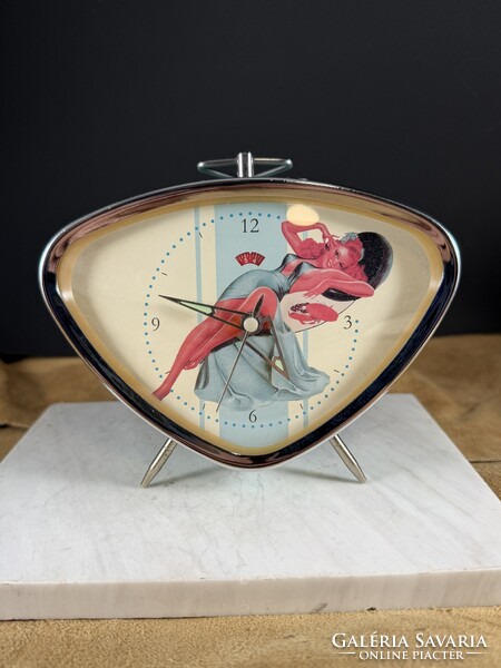 Retro Space Age pin up stílusú működő ébresztős vekker