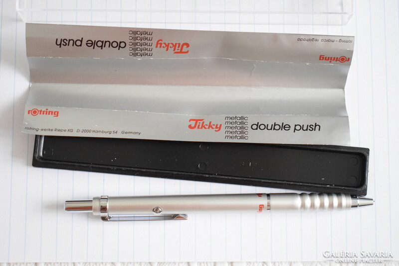 Rotring , rOtring Tikky metallic double push , töltőceruza 0,5 , 80-as évek , eredeti dobozával II.