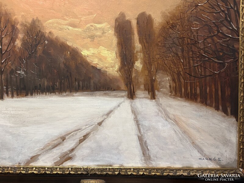 Markó Ernő - Téli fasor..(71x91cm)