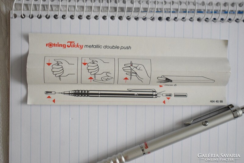 Rotring , rOtring Tikky metallic double push , töltőceruza 0,5 , 80-as évek , eredeti dobozával I.