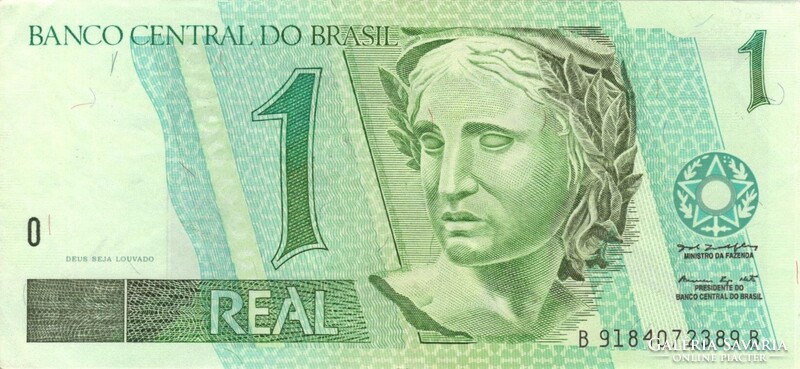 1 real 1999 Kolibri madár Brazilia 39. signo 2. Gyönyörű