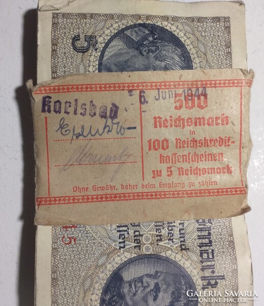 100 DARAB BIRODALMI 5 MÁRKÁS EREDETI BANKI SZALAGGAL