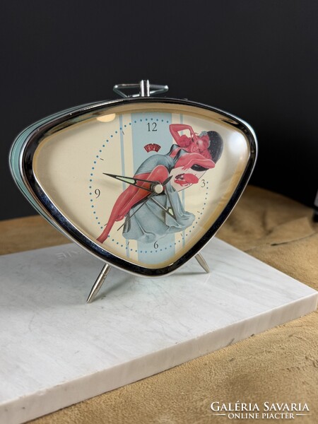 Retro Space Age pin up stílusú működő ébresztős vekker