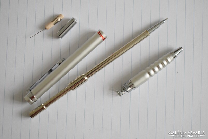 Rotring , rOtring Tikky metallic double push , töltőceruza 0,5 , 80-as évek , eredeti dobozával I.