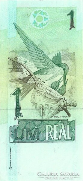 1 real 1994 Kolibri madár Brazilia 34. signo Gyönyörű