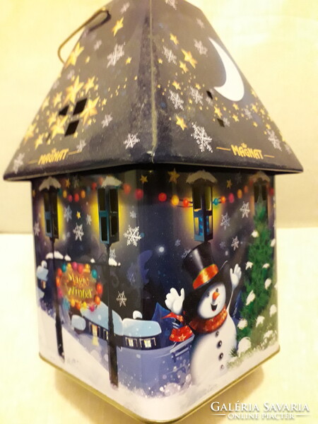 Magnat latern colorful blue metal lantern candle holder 18x10x10cm.New