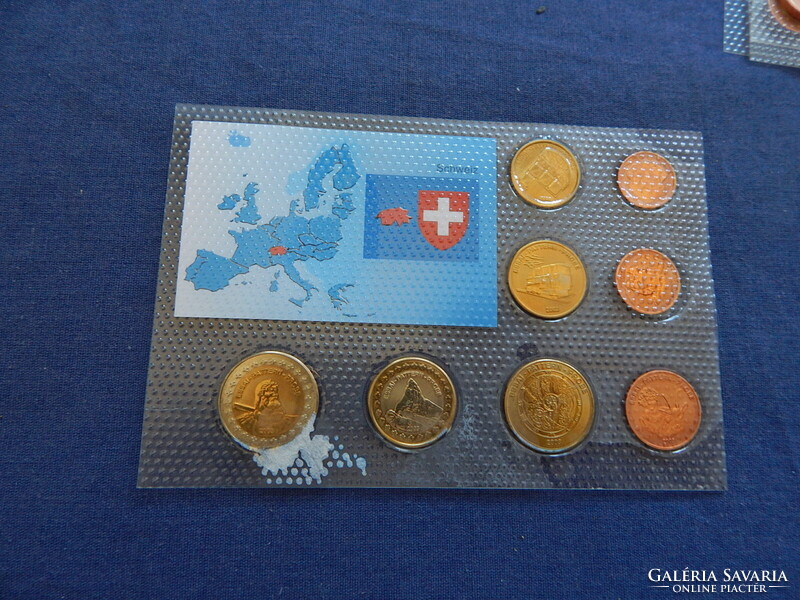 Svájc Euro Forgalmi sor 2003 Próba tervezet (8 darab érme: 1 C - 2 €) Lásd leírás!