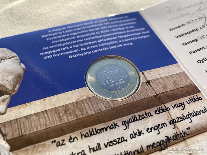 2024 Batthyány Lajos 200 forintos bliszter - csupán 375 példány! RITKA, sorszám: 169