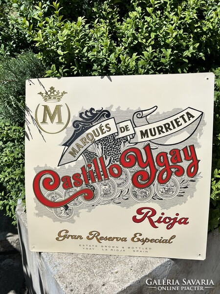 CHAMPAGNE CLUB - Marqués de Murrieta Castillo Ygay – Nagyméretű Fém Reklámtábla 50 × 50 cm