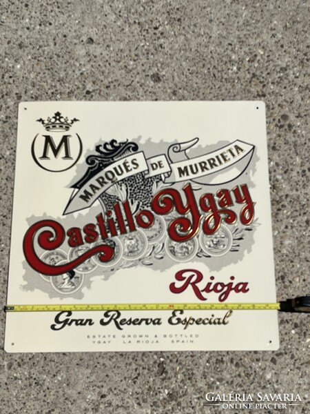CHAMPAGNE CLUB - Marqués de Murrieta Castillo Ygay – Nagyméretű Fém Reklámtábla 50 × 50 cm