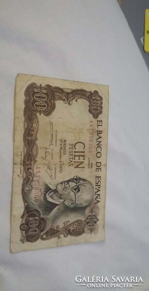 Eladó spanyol 100 pesetás bankjegy (1970)
