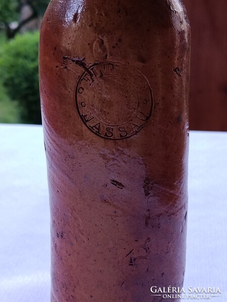 Antique german ceramic / stoneware MINERAL WATER BOTTLE Selters Nassau with inscription