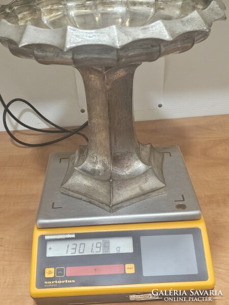 Gyönyörű, antik ezüst gyümölcs kínáló tál (1301 g)