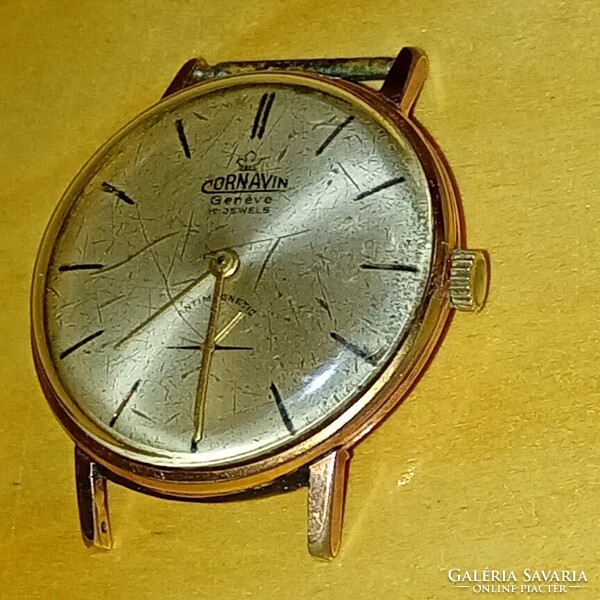 Cornavin Genève mechanikus (kézi felhúzós) férfi karóra, 1960 as évek a képeken látható állapotba