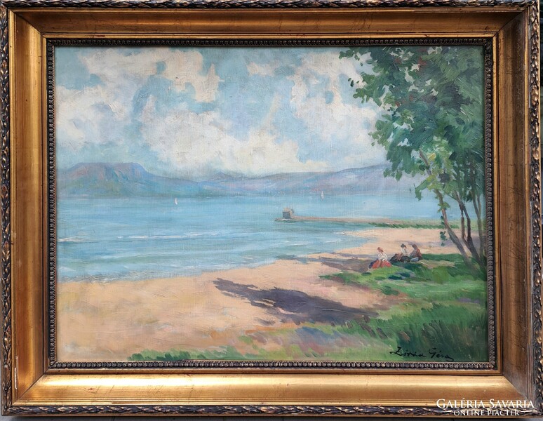 Zórád Géza (1880-1960) : Balaton, 60x80 cm.